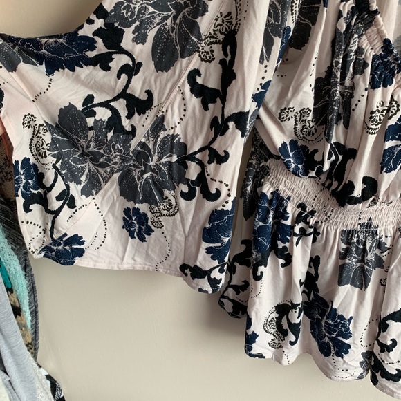 Free People Glenside Floral Strappy Back Blouse - Picture 6 of 7